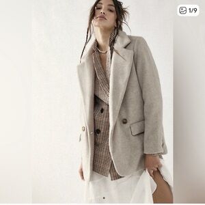 Free People Mari Solid Jacket Blazer Beige XL